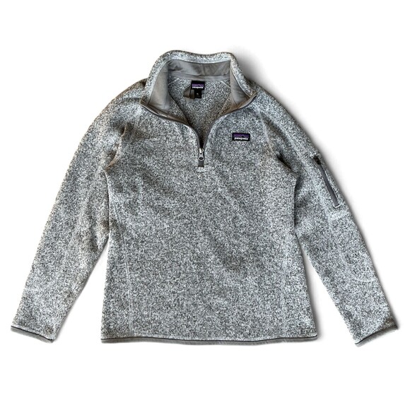 Patagonia Girls Better Sweater Fleece Jacket Size XL 1/4 Zip Birch White Hiking - Picture 1 of 13